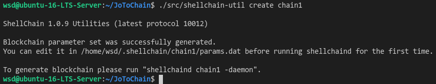 ./src/shellchain-util create chain1